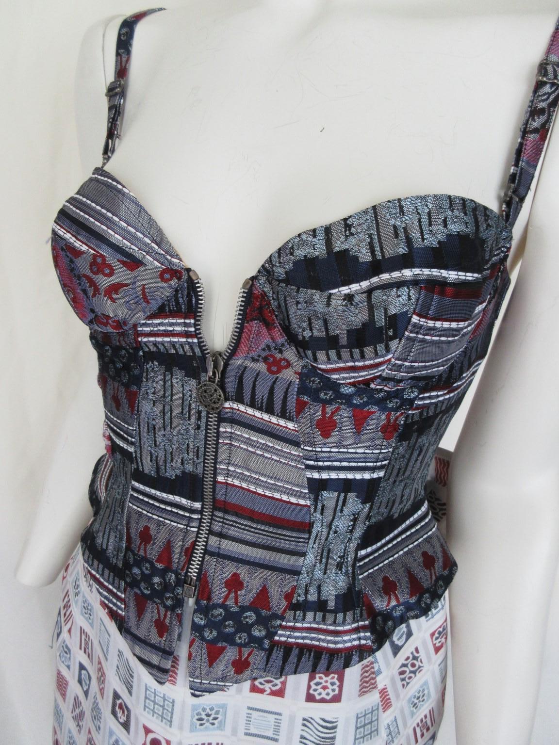 Christian Lacroix Bustier Dress with Bow at Back Small In Excellent Condition For Sale In Amsterdam, NL