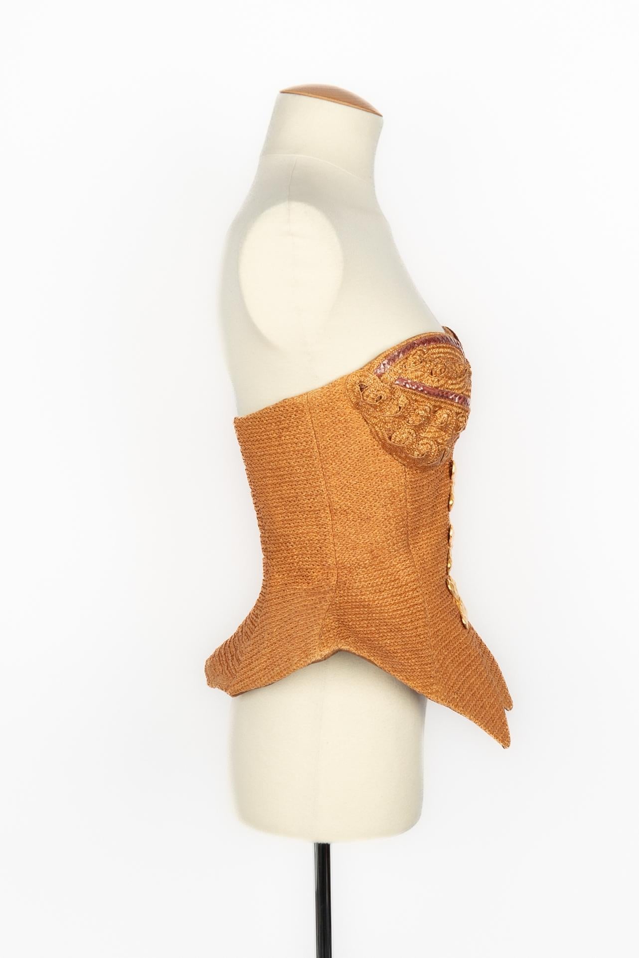 Orange Christian Lacroix bustier top Summer 1993