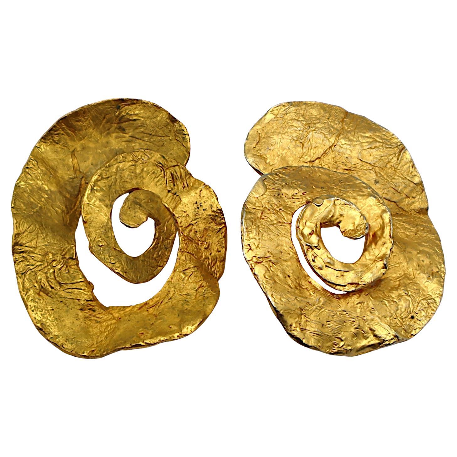 CHRISTIAN LACROIX by CHRISTIANE BILLET Vintage Massive Clip-On Earrings For Sale
