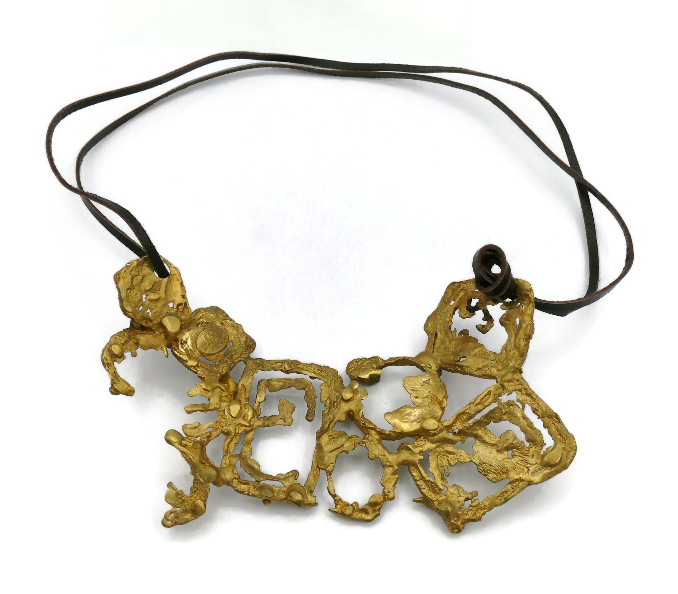 CHRISTIAN LACROIX by CHRISTIANE BILLET Vintage Sculptured Brutalist Necklace For Sale 10