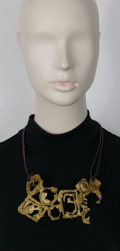 CHRISTIAN LACROIX par CHRISTIANE BILLET Collier brutaliste sculpté vintage