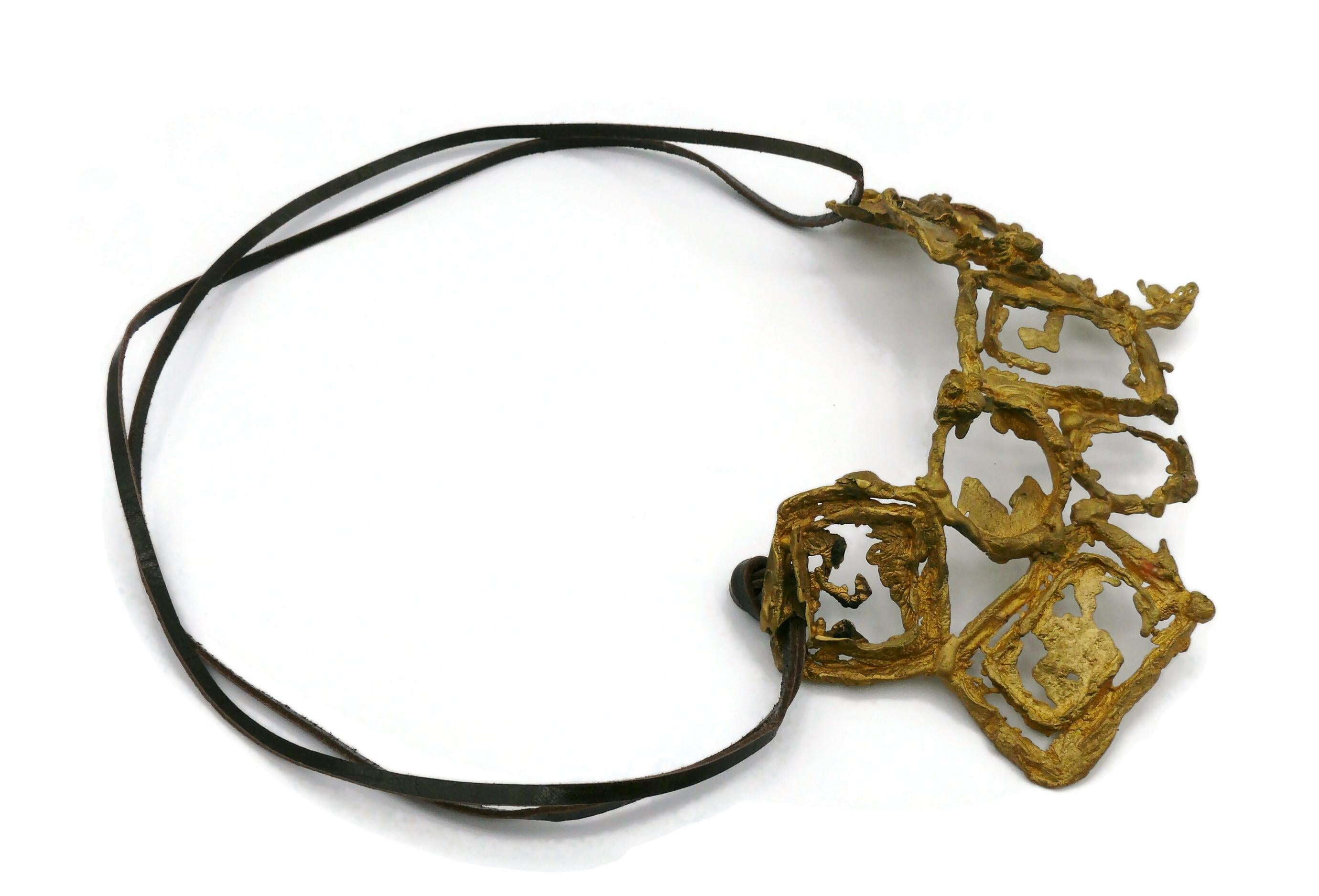 Women's CHRISTIAN LACROIX by CHRISTIANE BILLET Vintage Sculptured Brutalist Necklace For Sale