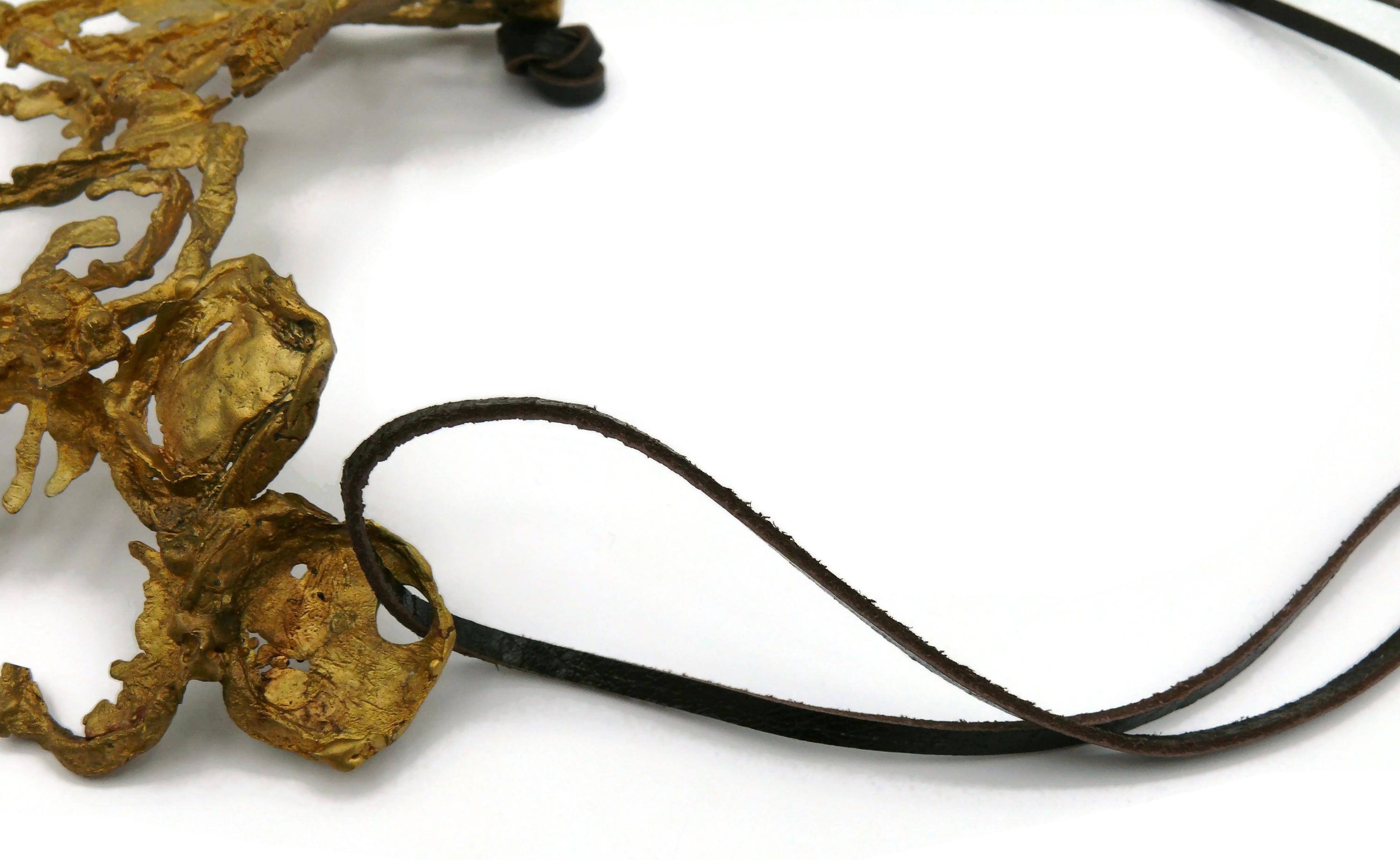 CHRISTIAN LACROIX by CHRISTIANE BILLET Vintage Sculptured Brutalist Necklace For Sale 5