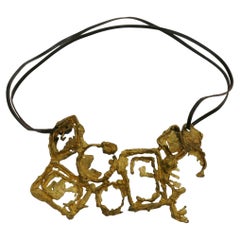 CHRISTIAN LACROIX by CHRISTIANE BILLET Vintage Sculptured Brutalist Necklace