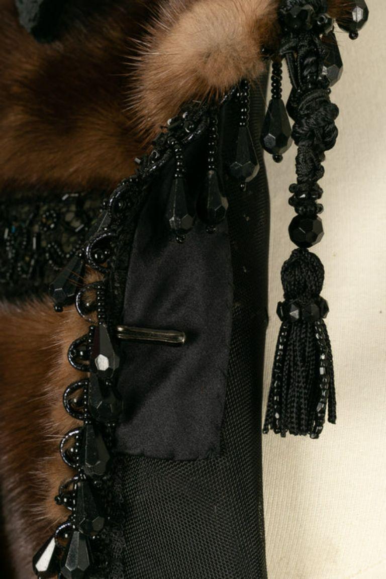 Christian Lacroix Cape in Taffeta, Lace, Beads and Mink Fur, 1998/99 For Sale 5