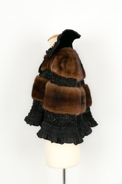 Christian Lacroix Cape in Taffeta, Lace, Beads and Mink Fur, 1998/99