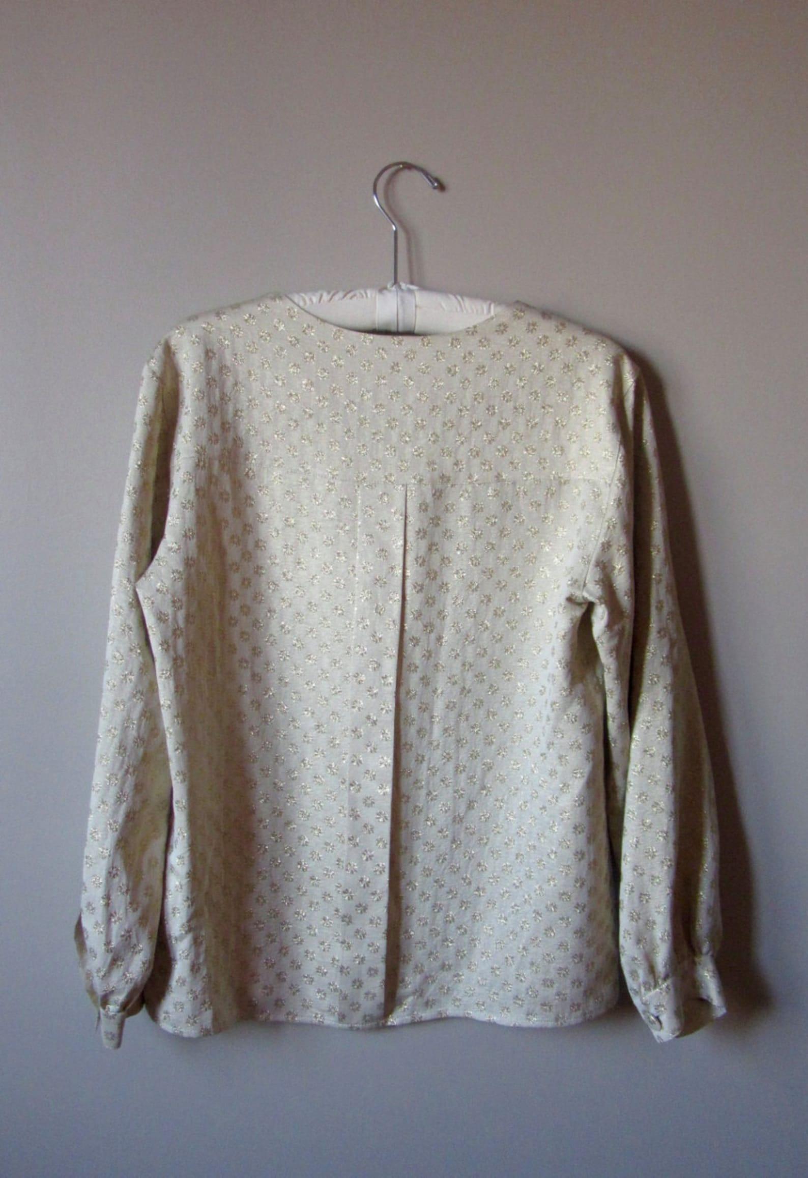 Christian Lacroix Champagner-Gold-Bluse, ca. 1990er Jahre (Grau) im Angebot