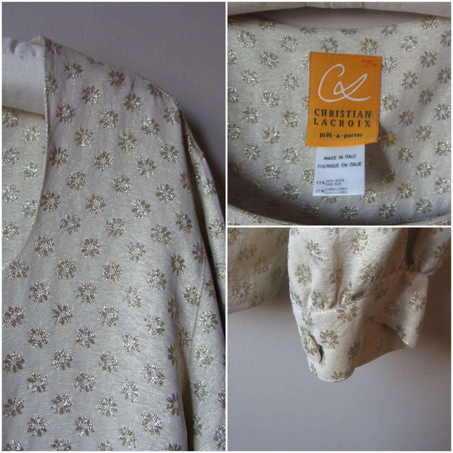 Christian Lacroix Champagner-Gold-Bluse, ca. 1990er Jahre im Zustand „Hervorragend“ im Angebot in Brooklyn, NY