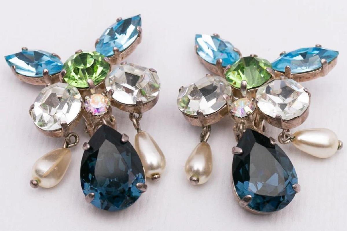 Women's Christian Lacroix Clip-on Earrings with Rhinestones For Sale