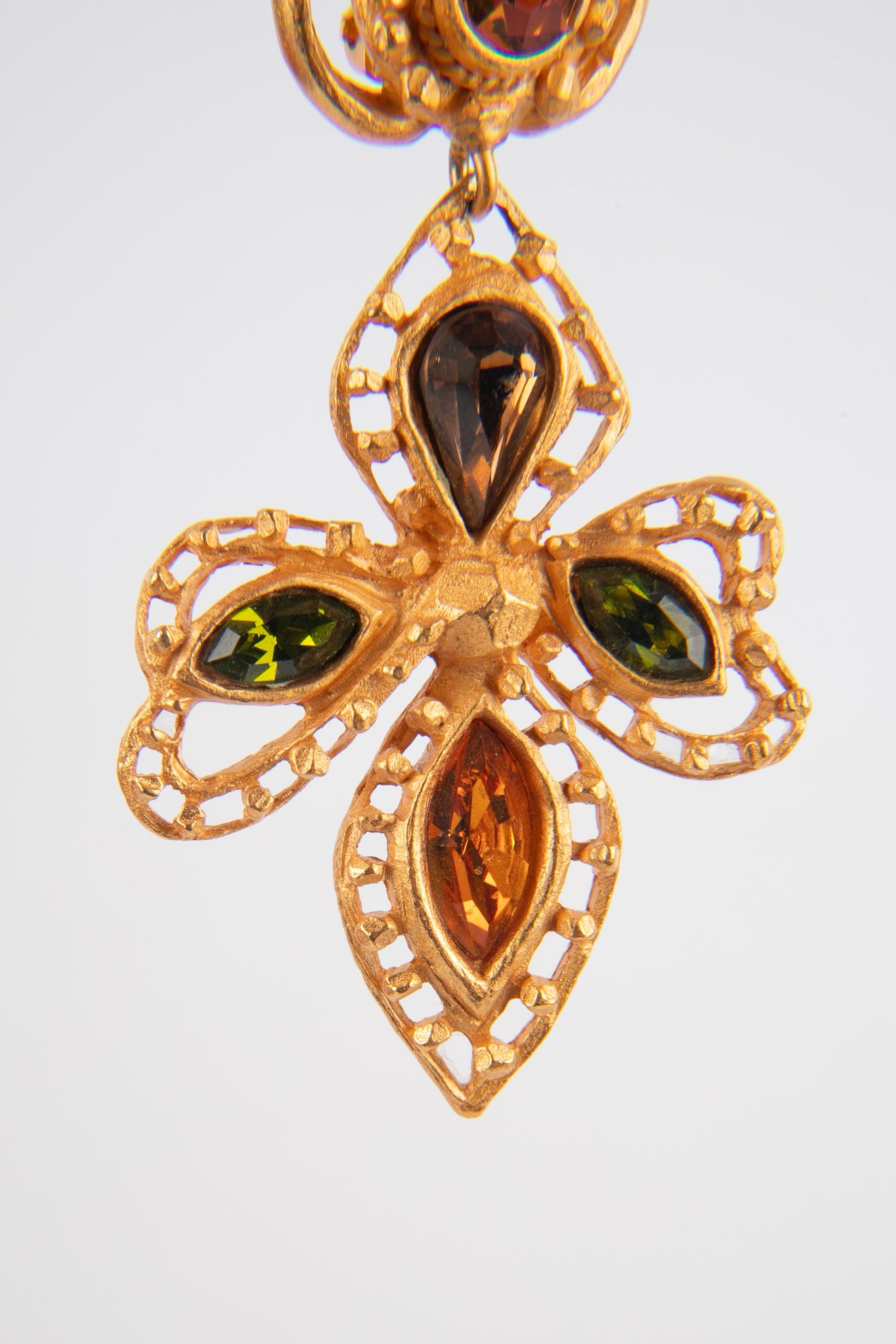 Christian Lacroix Clip-on Earrings with Rhinestones 1