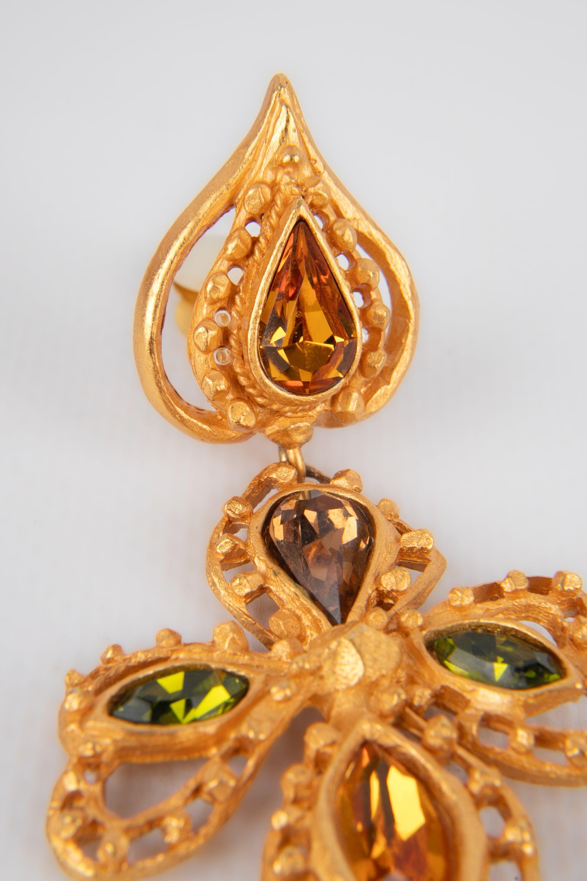 Christian Lacroix Clip-on Earrings with Rhinestones 3