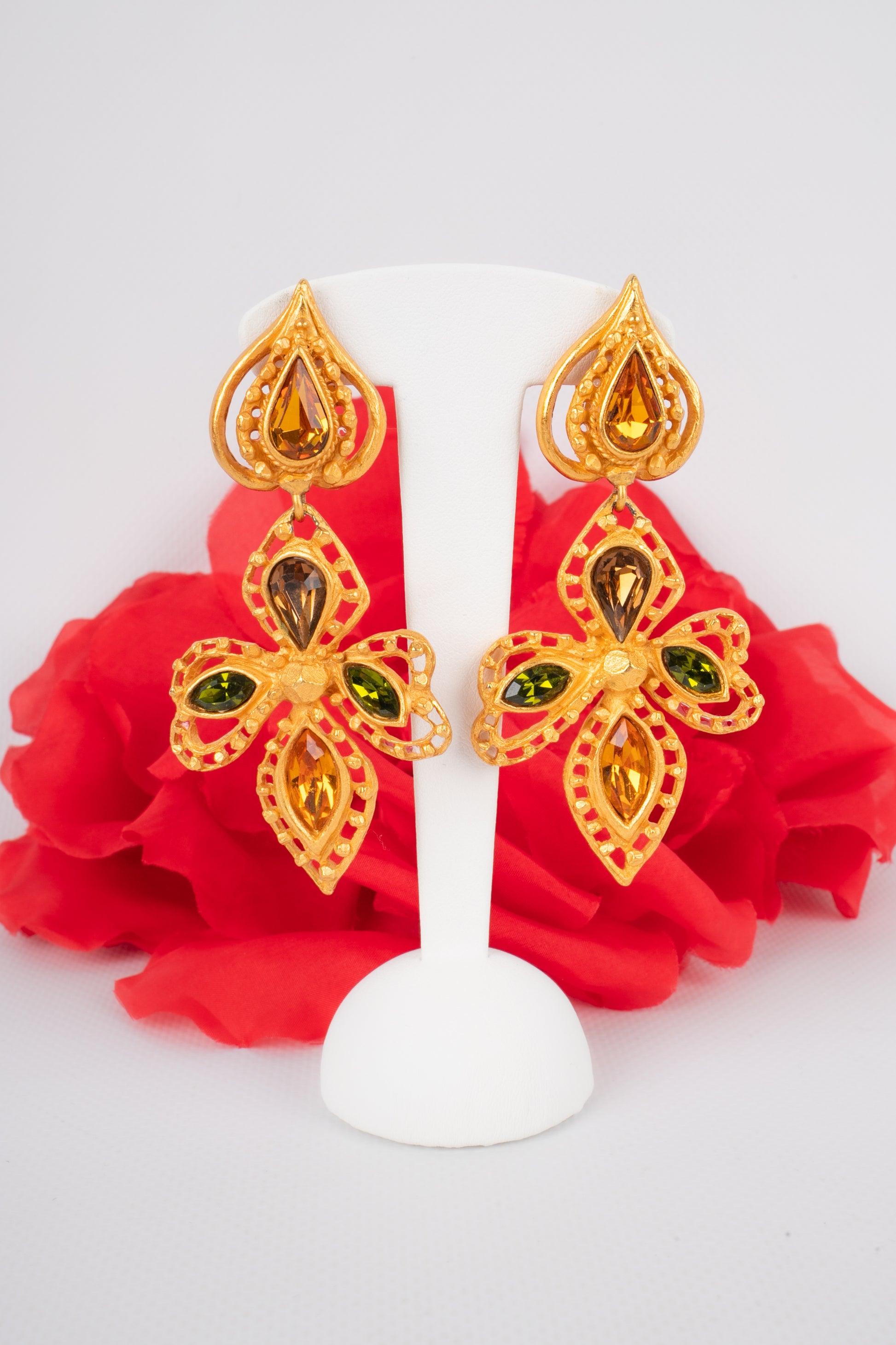 Christian Lacroix Clip-on Earrings with Rhinestones 4
