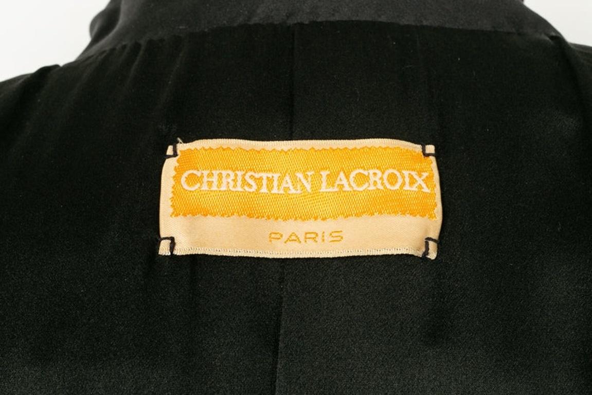 Christian Lacroix Coat of Black Velvet and Silk Haute Couture For Sale 6