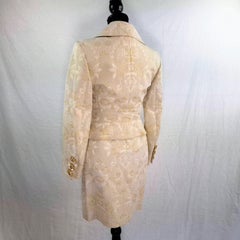 Traje Christian Lacroix con falda vintage color champán, años 90