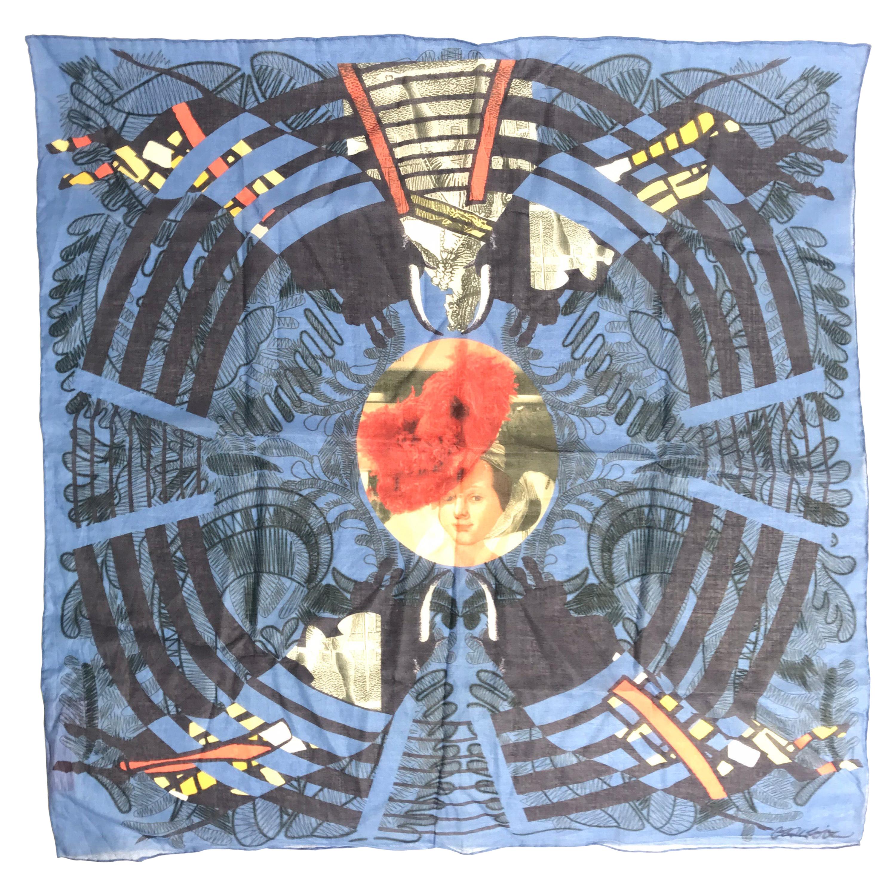 Christian Lacroix Cotton Scarf with Abstract Print