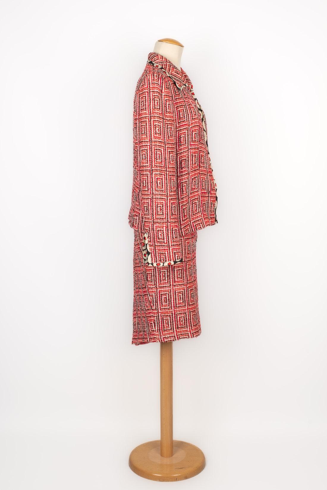 Pink Christian Lacroix Cotton Tweed Suit For Sale