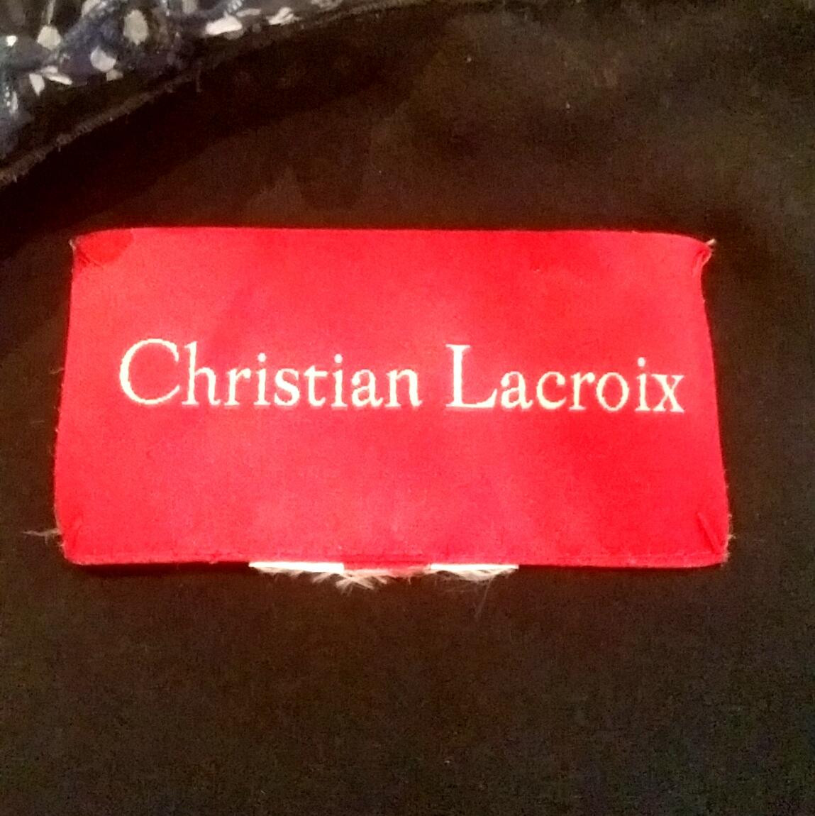 Christian Lacroix Couture 1990s Navy Silk Chiffon Polkadot Dress In Excellent Condition In London, GB