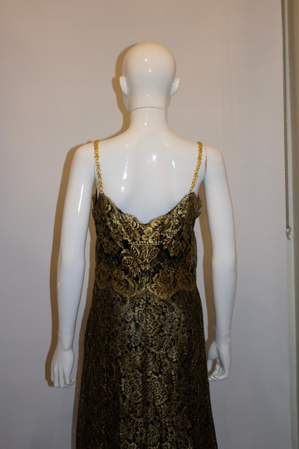 Christian Lacroix  Goldfarbenes Spitzenkleid im Angebot 1