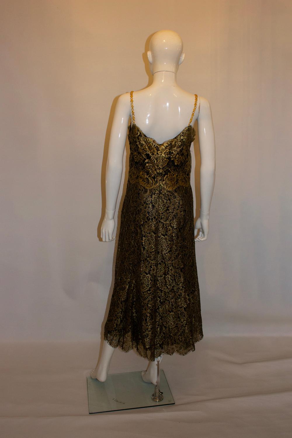 Christian Lacroix  Goldfarbenes Spitzenkleid im Angebot 2