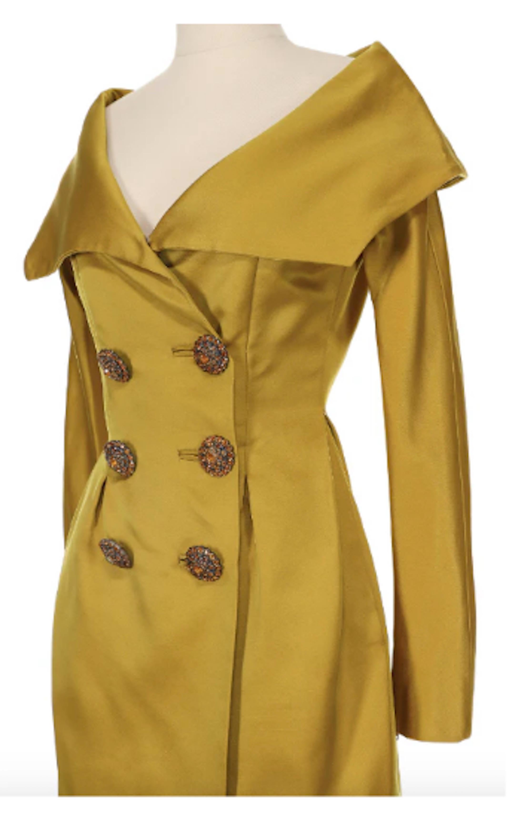 Christian Lacroix Couture Yellow Off The Shoulder Dress In Excellent Condition For Sale In New York, NY