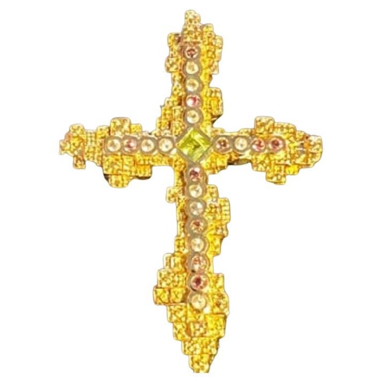 Christian Lacroix cross pendant brooch For Sale at 1stDibs