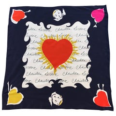 Christian Lacroix Cupid and Hearts Signature Silk Scarf