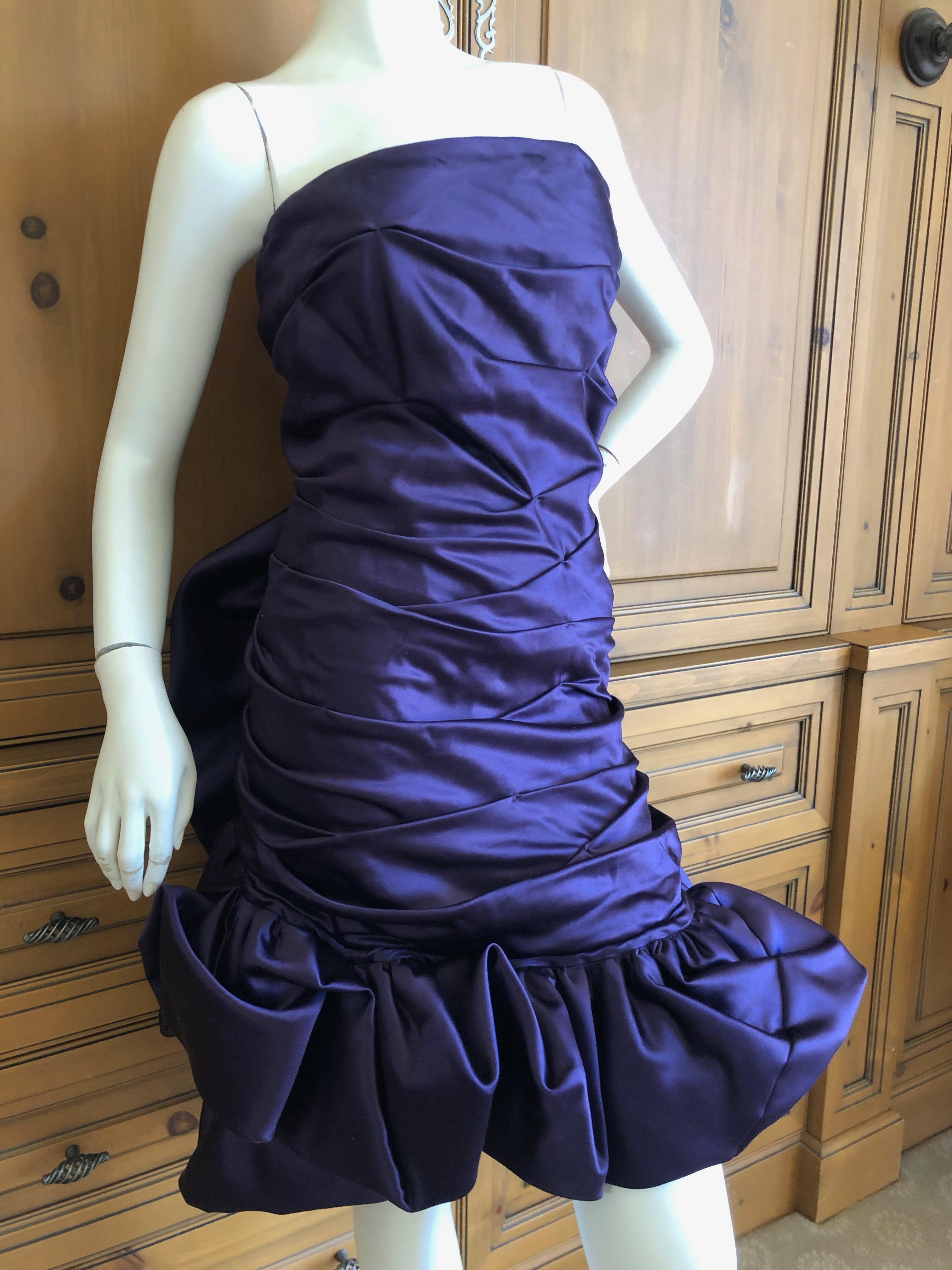 Christian Lacroix Dramatic Vintage Strapless Purple Bustle Back Pouf Dress For Sale 1