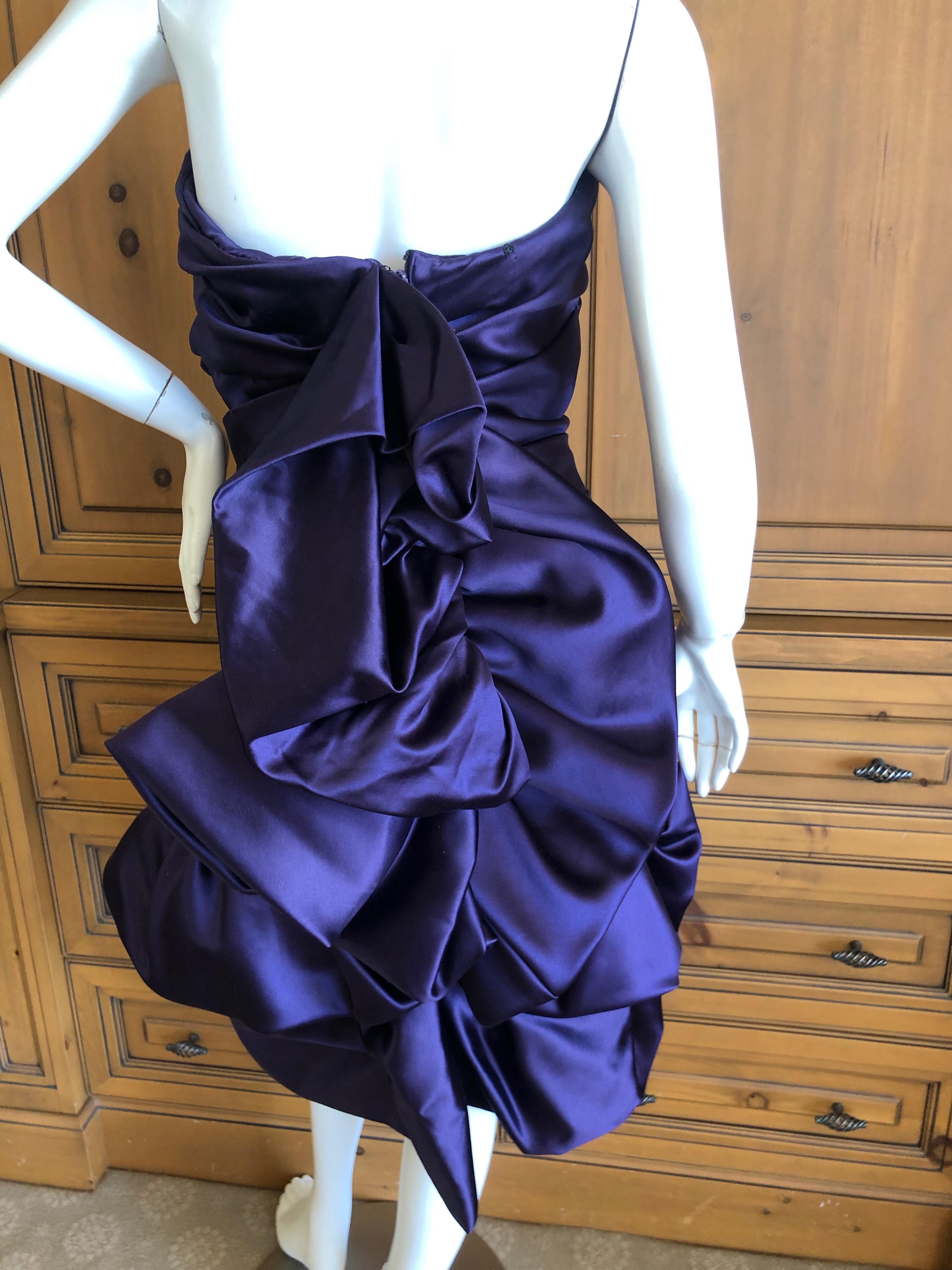 Christian Lacroix Dramatic Vintage Strapless Purple Bustle Back Pouf Dress For Sale 4
