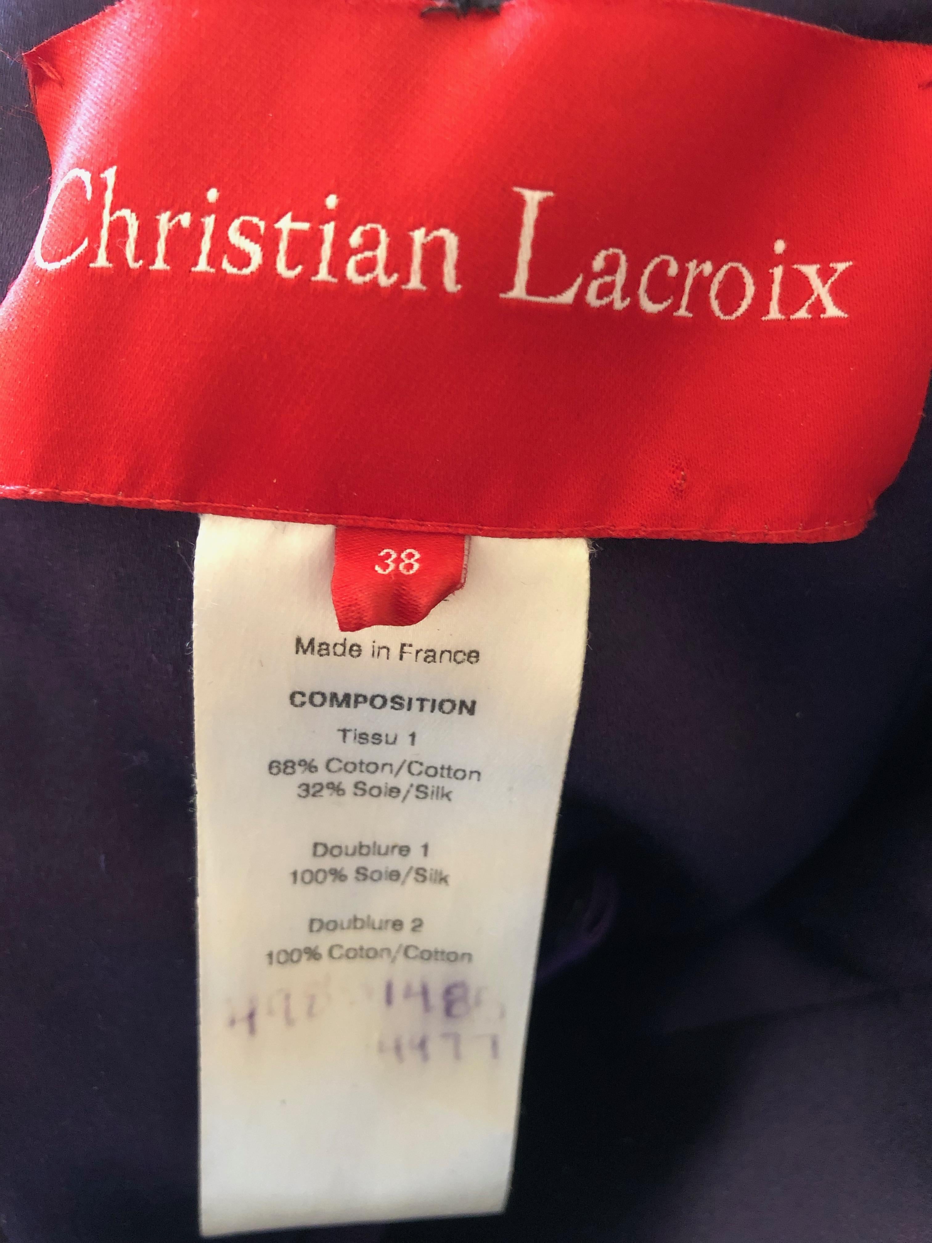 Christian Lacroix Dramatic Vintage Strapless Purple Bustle Back Pouf Dress For Sale 5