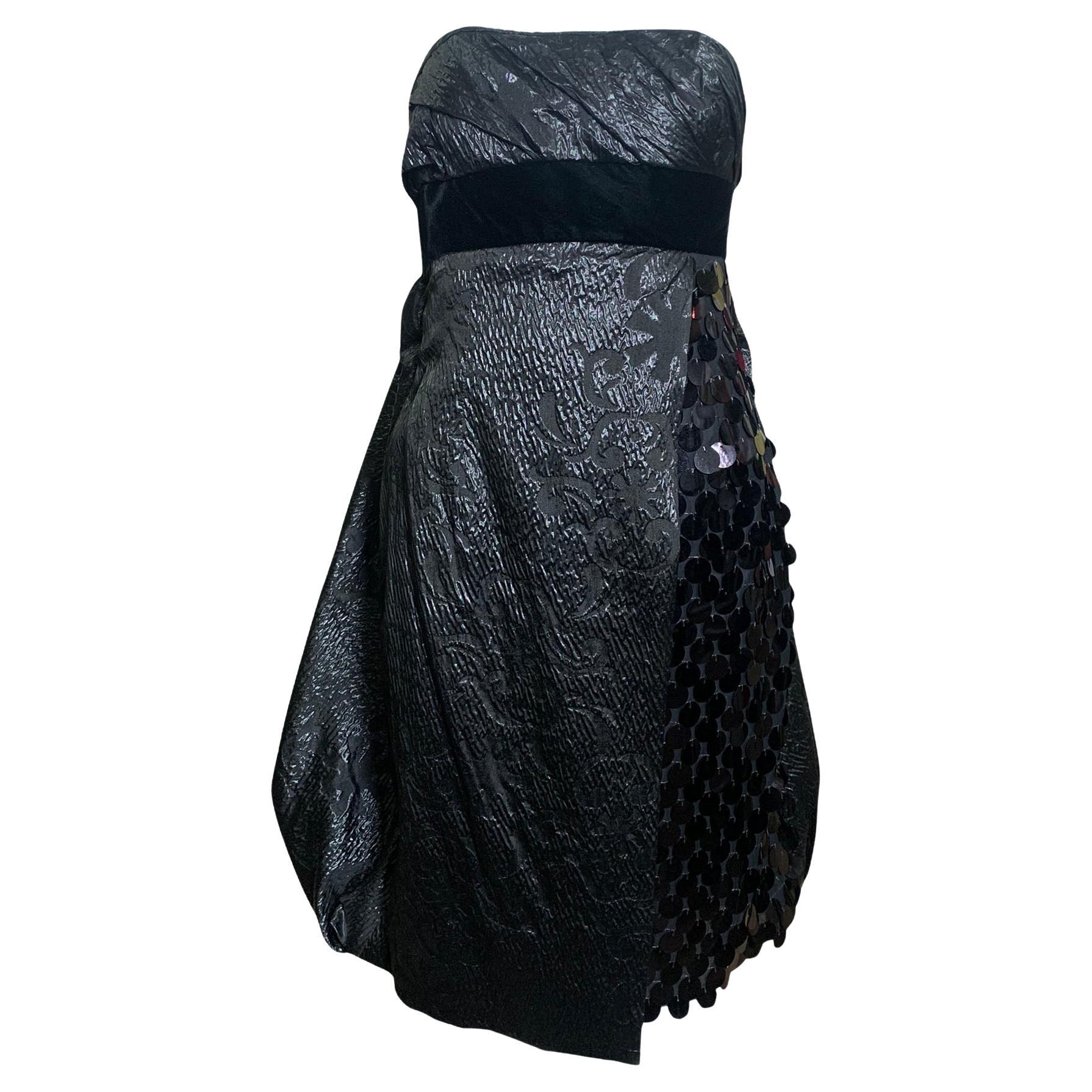 Christian Lacroix dress Strapless Matelasse w/ Oversize Paillettes, 1990s For Sale
