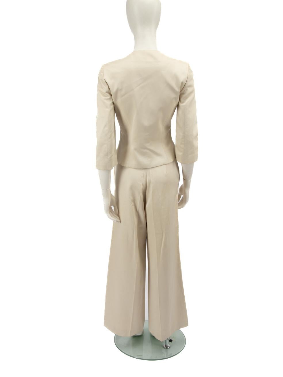 Beige Christian Lacroix Ecru Blazer & Trousers Set Size M