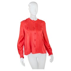 Vintage Christian Lacroix Elegant Red Silk Satin Shirt