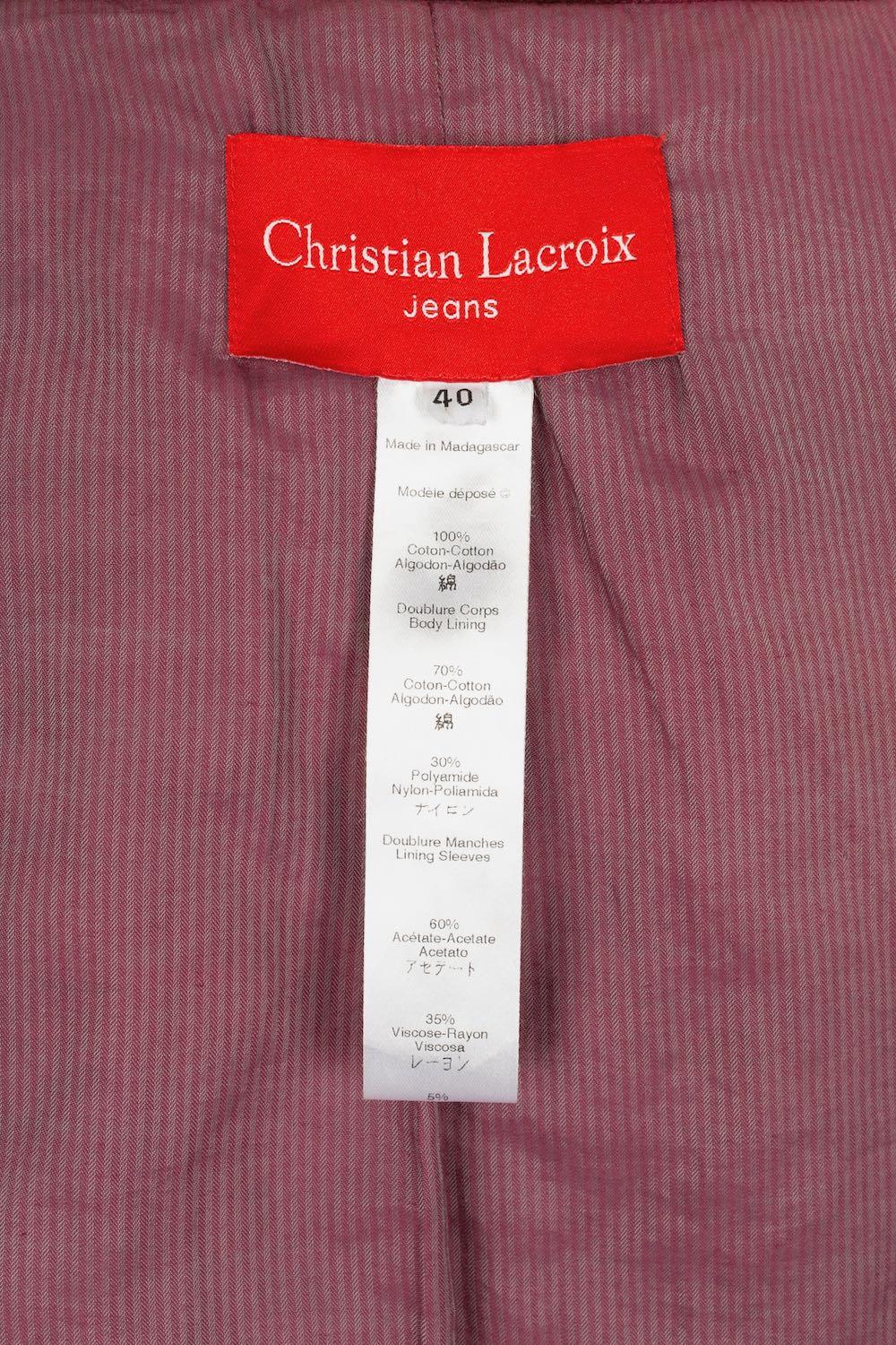 Christian Lacroix - Manteau en coton brodé, taille 40FR  en vente 4