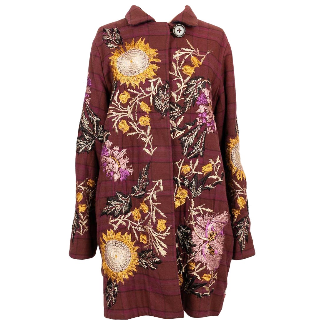 Christian Lacroix Bestickter Baumwollmantel Größe 40FR
