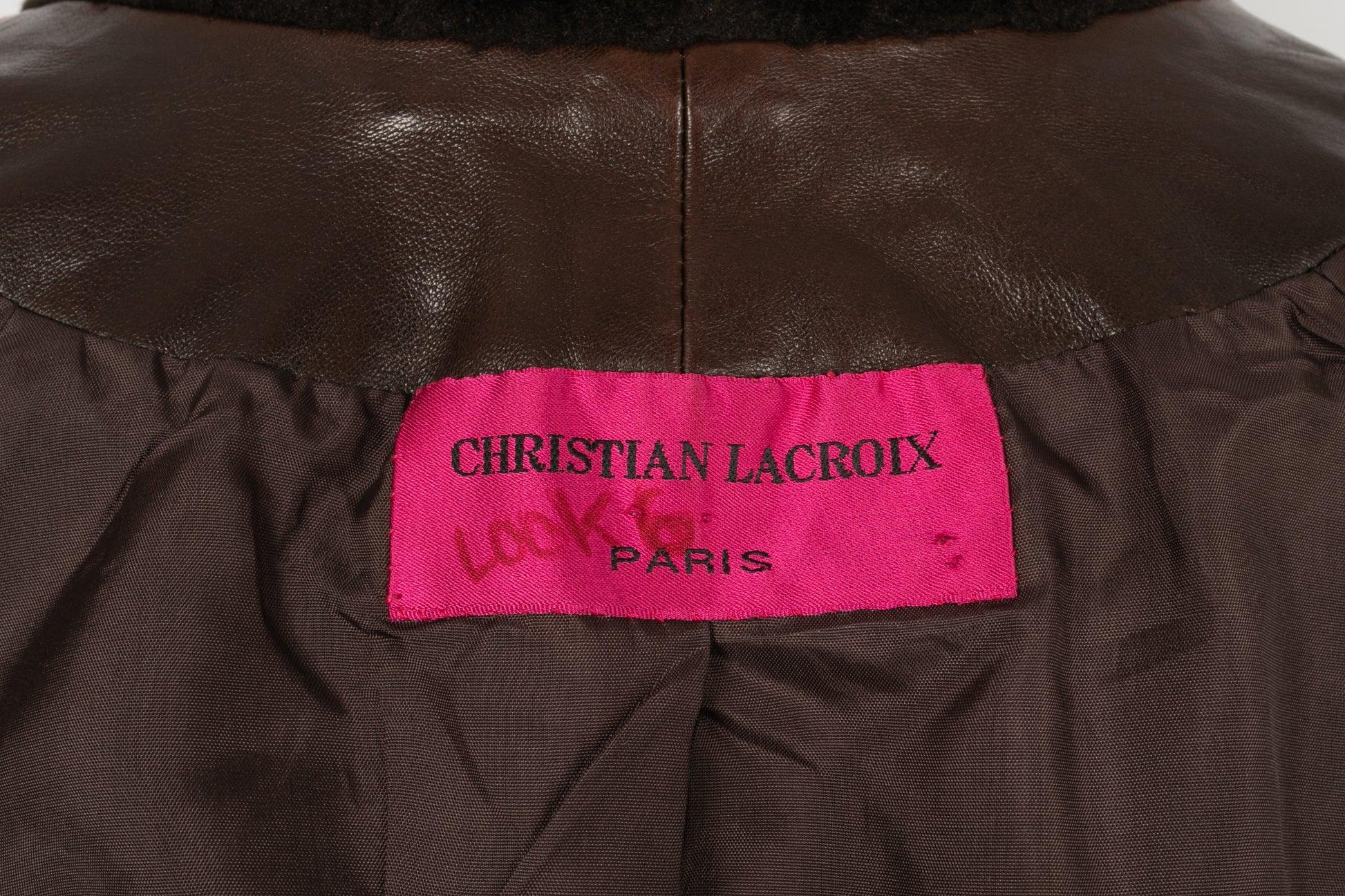 Christian Lacroix Embroidered Fabric and Leather Short Jacket 3