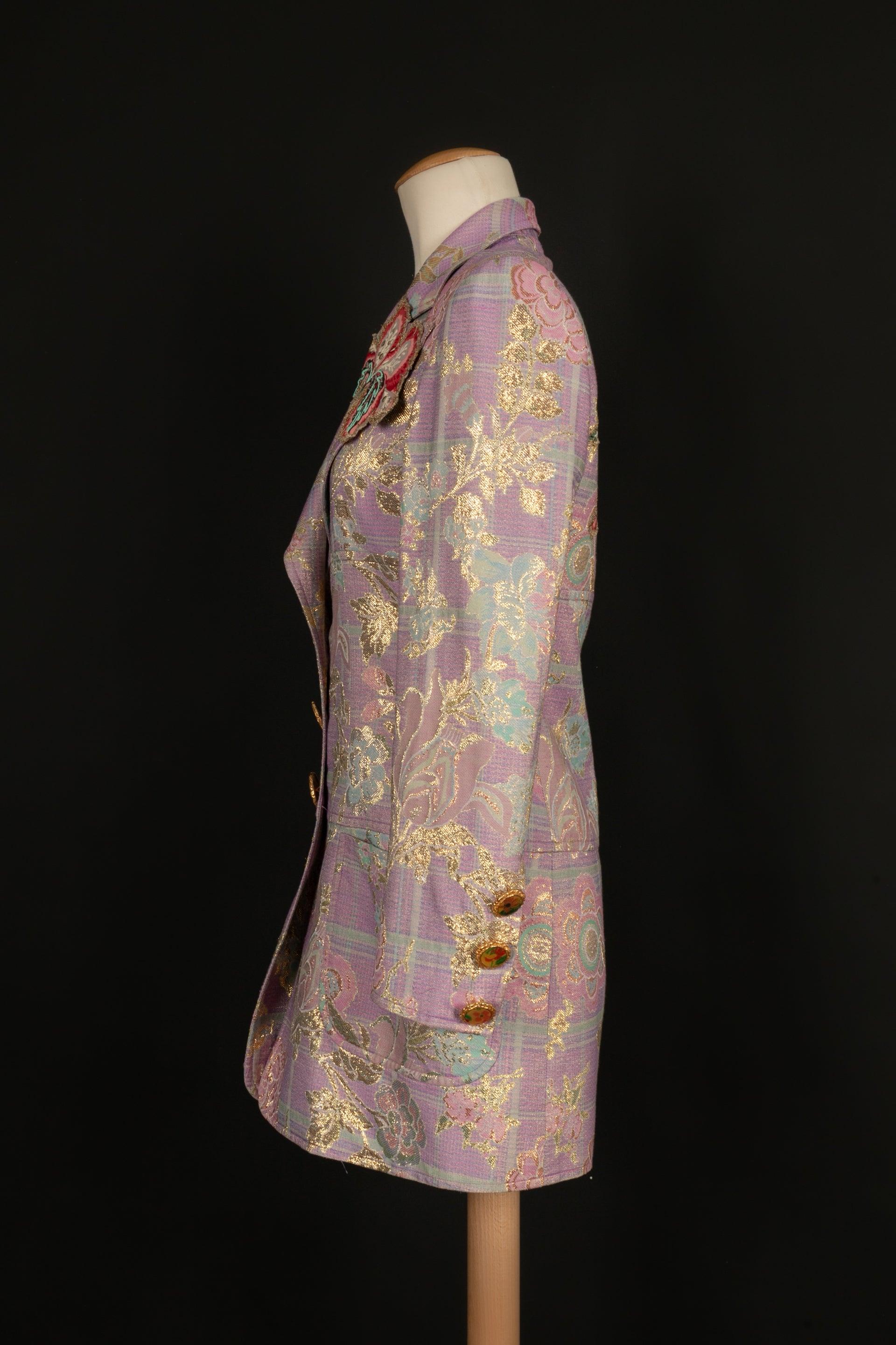Women's Christian Lacroix Embroidered Jacket Enhanced with Lurex Yarns, 1990s For Sale