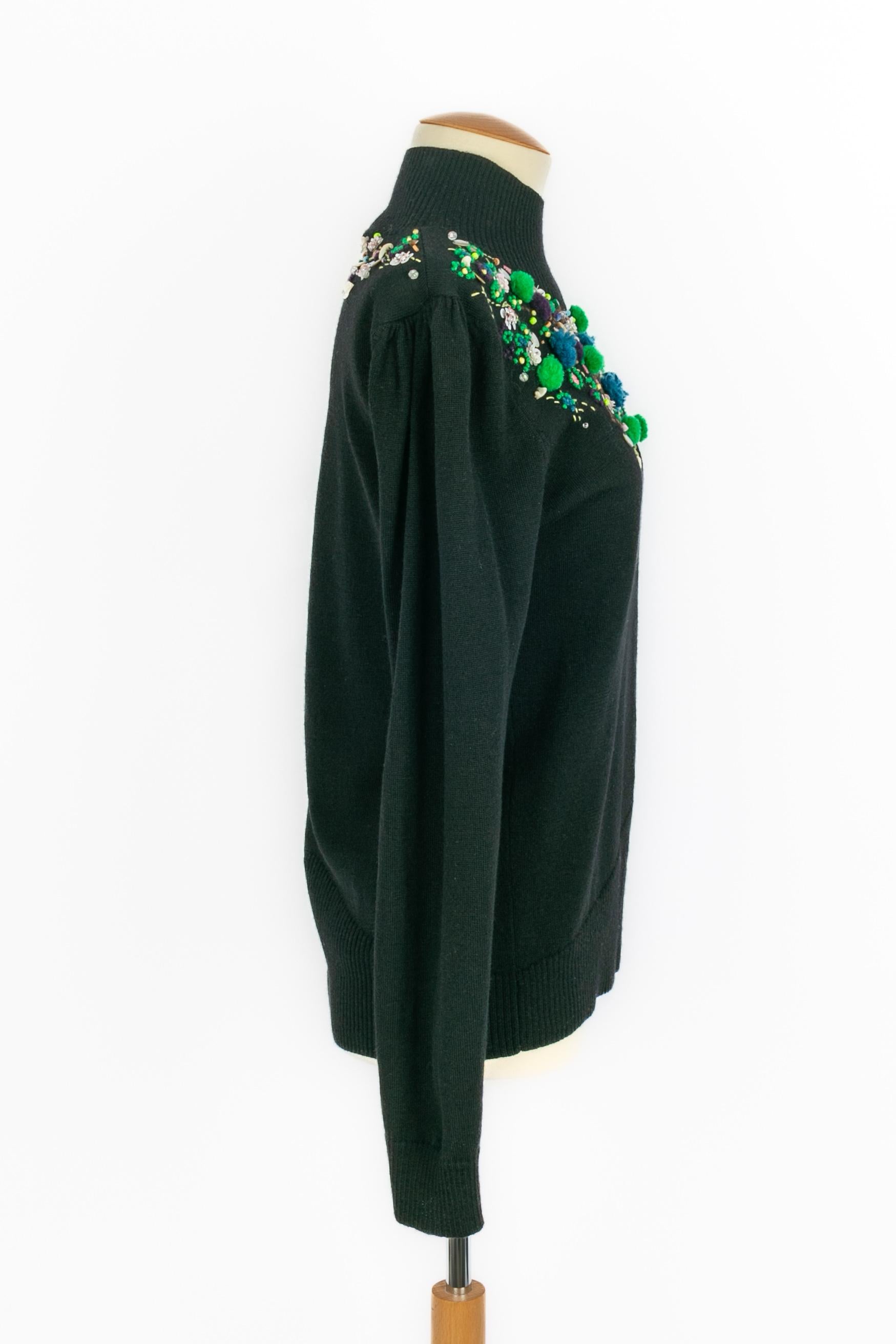 Noir Christian Lacroix embroidered sweater en vente