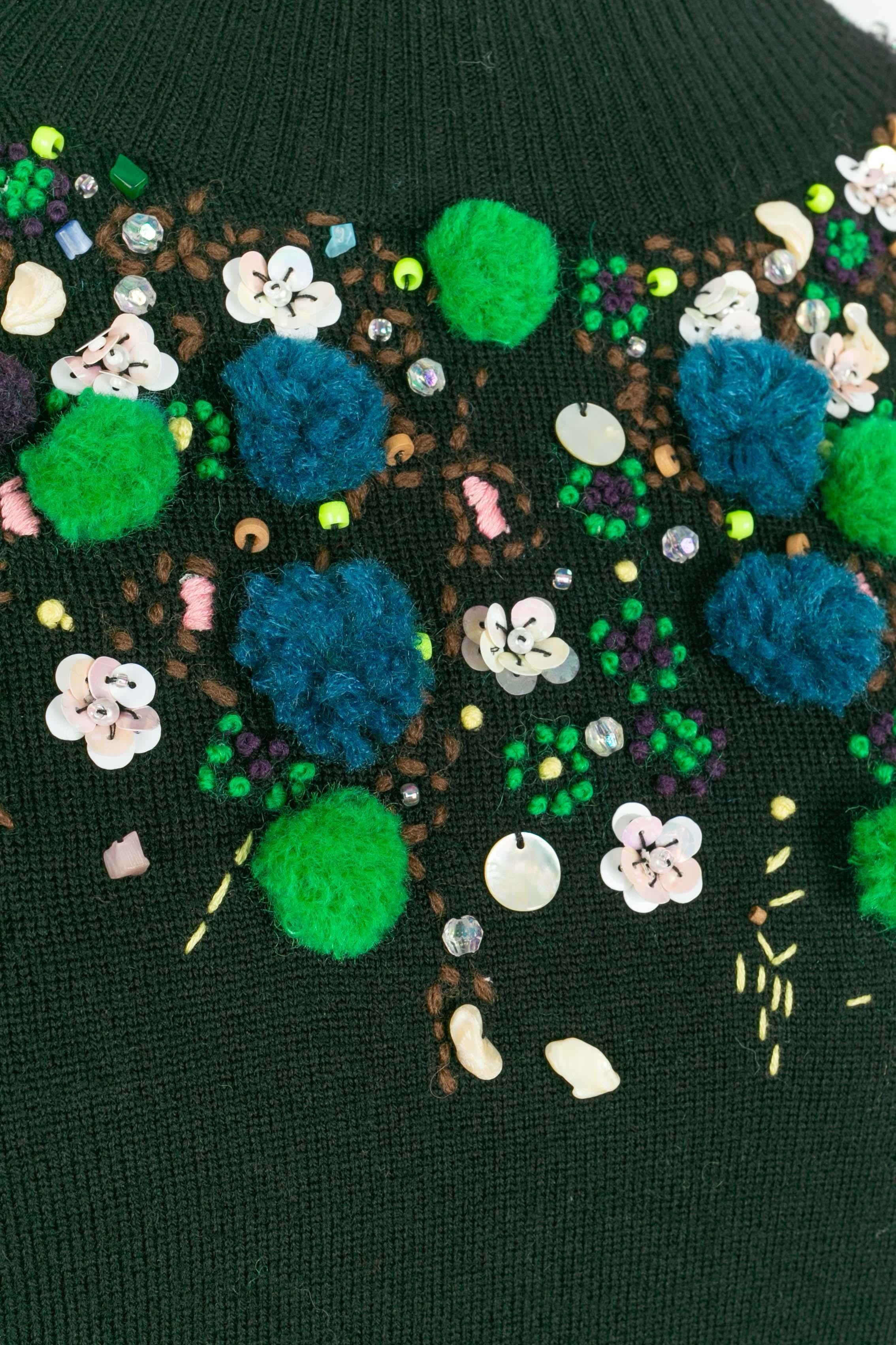 Christian Lacroix embroidered sweater en vente 1
