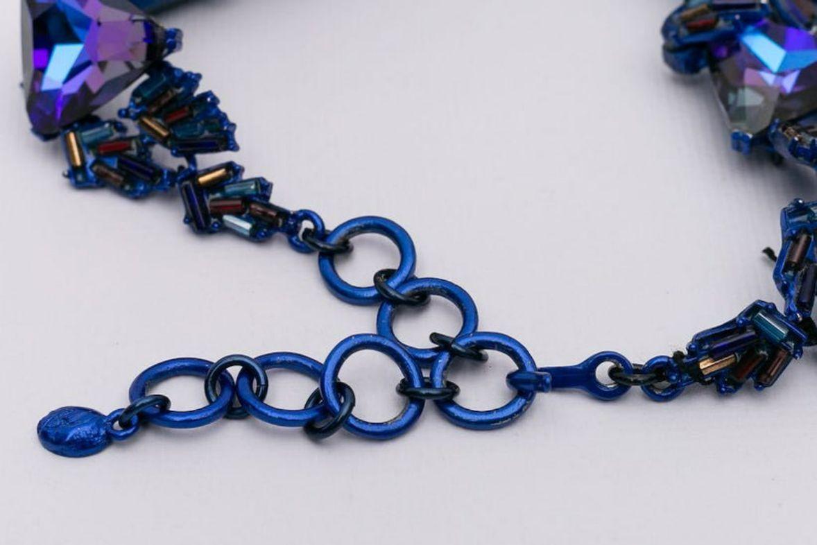 Christian Lacroix Enamelled Blue Necklace For Sale 2