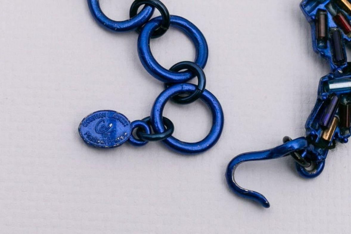 Christian Lacroix Enamelled Blue Necklace For Sale 4