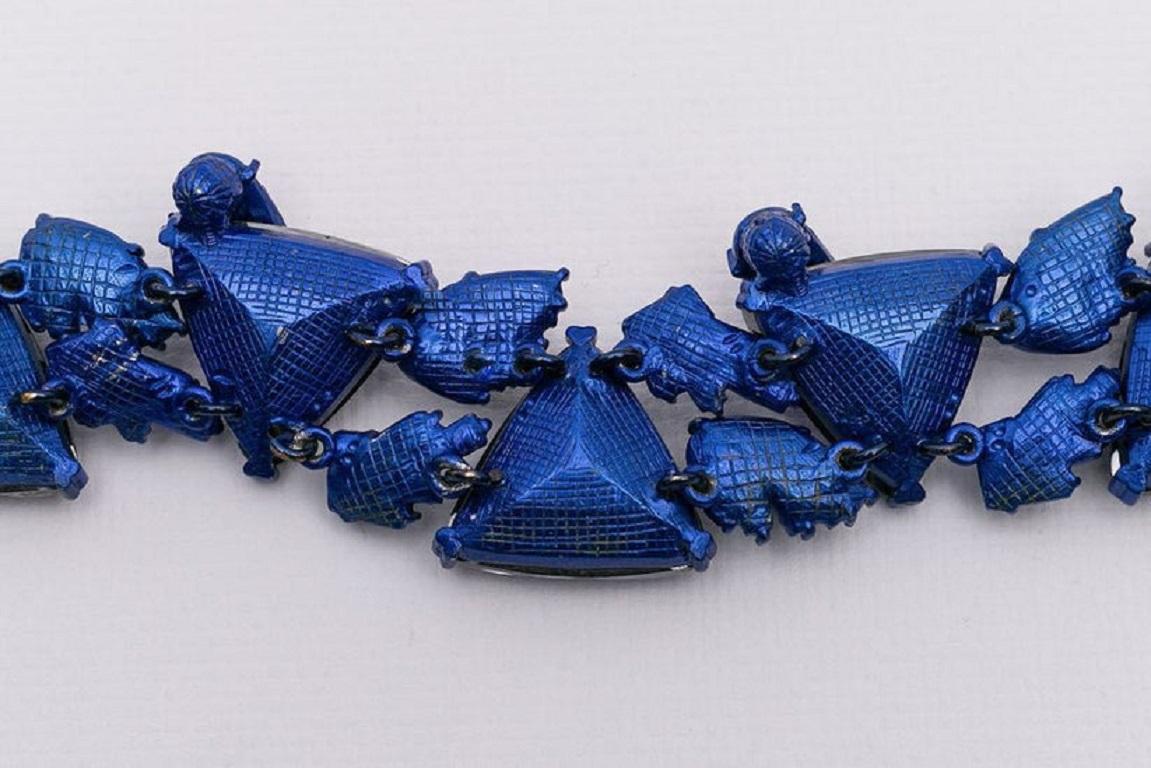 Christian Lacroix Enamelled Blue Necklace For Sale 5