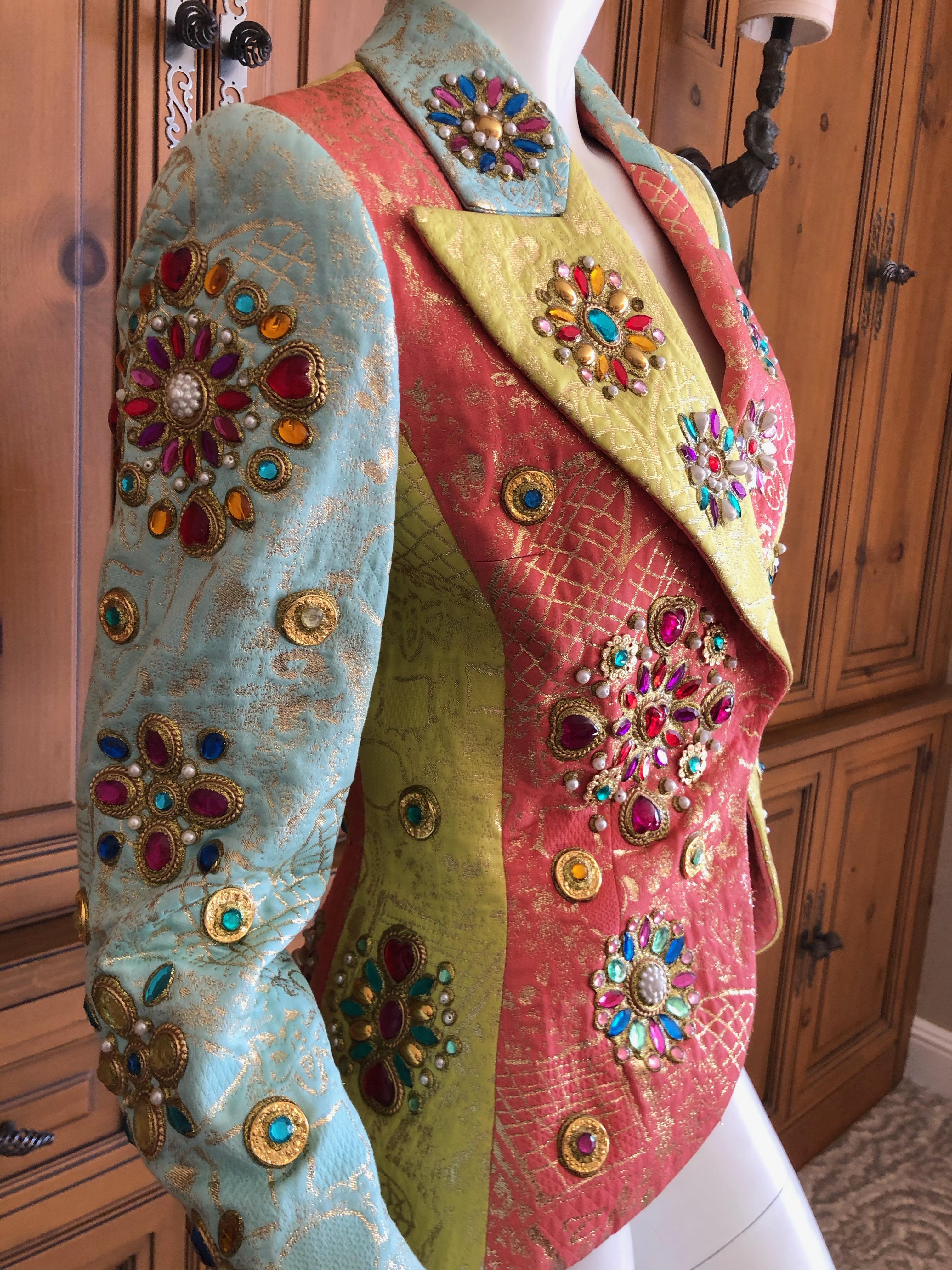 Christian Lacroix Exuberant Vintage Jeweled Silk Blazer.
This is amazing, embellished with crystal and pearl 