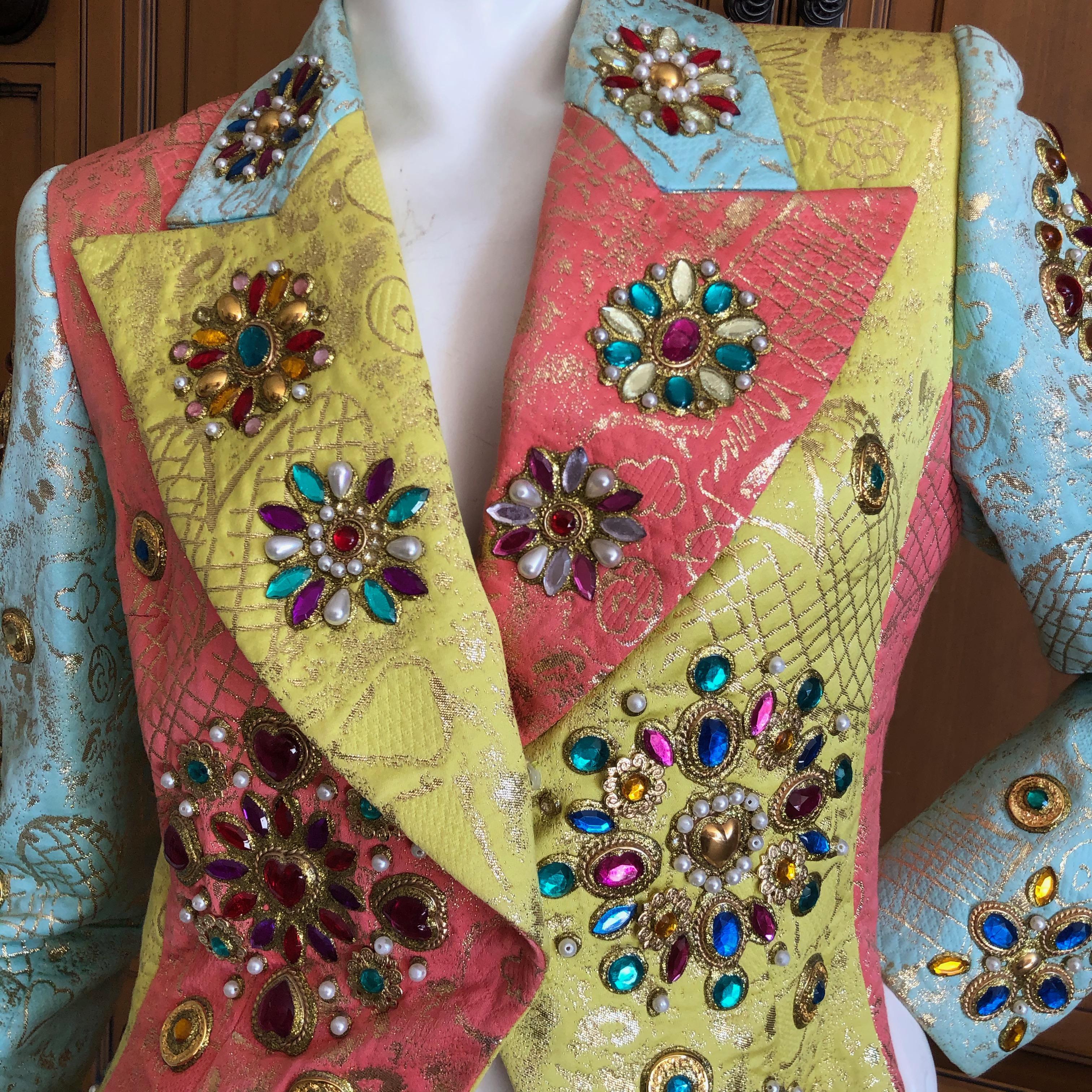 Women's Christian Lacroix Exuberant Vintage Jeweled Silk Blazer For Sale