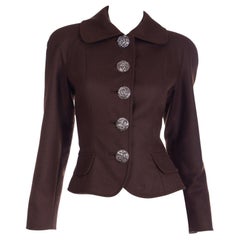 Christian Lacroix F/W 1993 Brown Wool Cropped Vintage Jacket