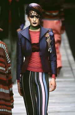 Christian Lacroix F/W 1997 Maxi Velvet Skirt and Blue Blazer Ensemble