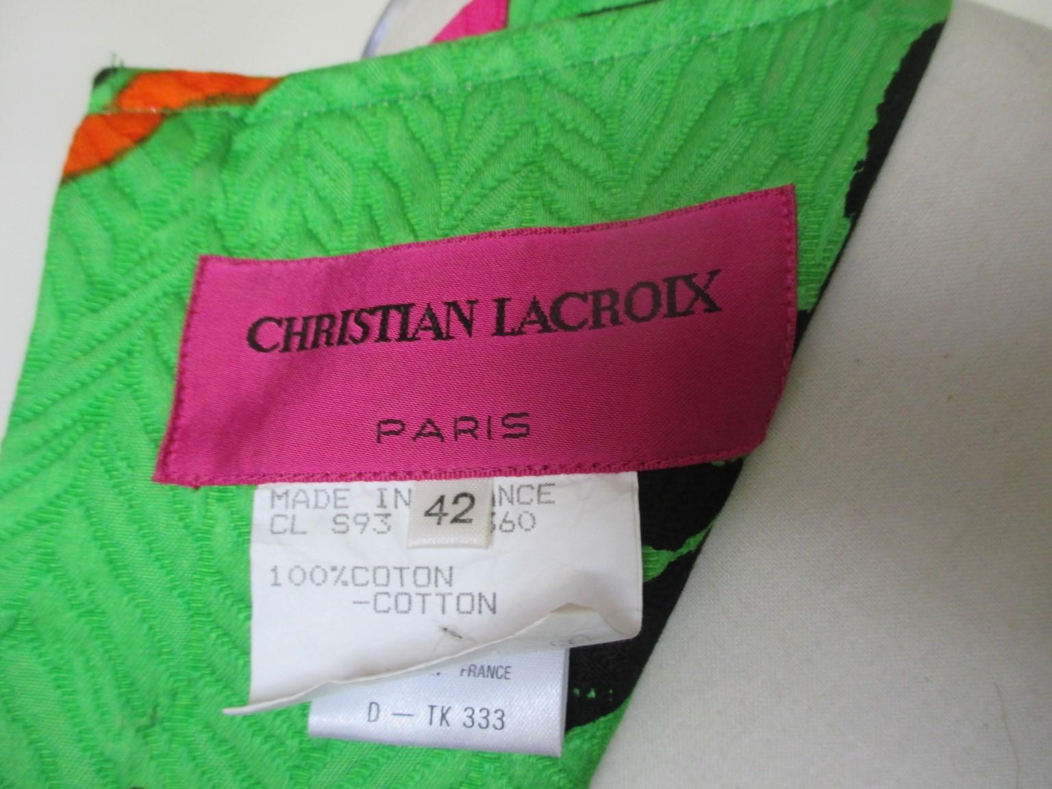 Christian Lacroix  Florales apfelgrünes Cocktail-Sommerkleid 4
