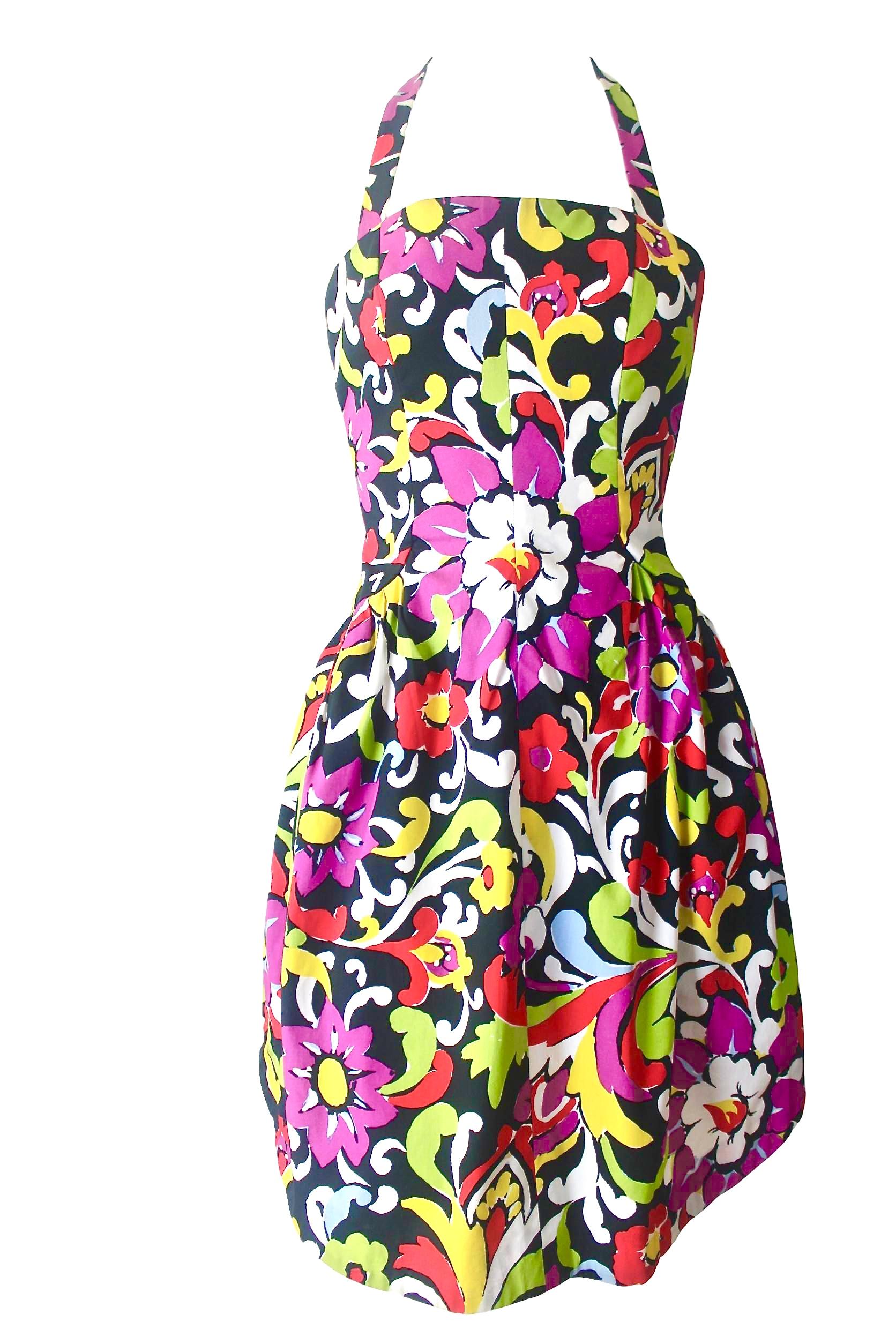 Christian Lacroix Floral Summer Pink Label Dress For Sale 5