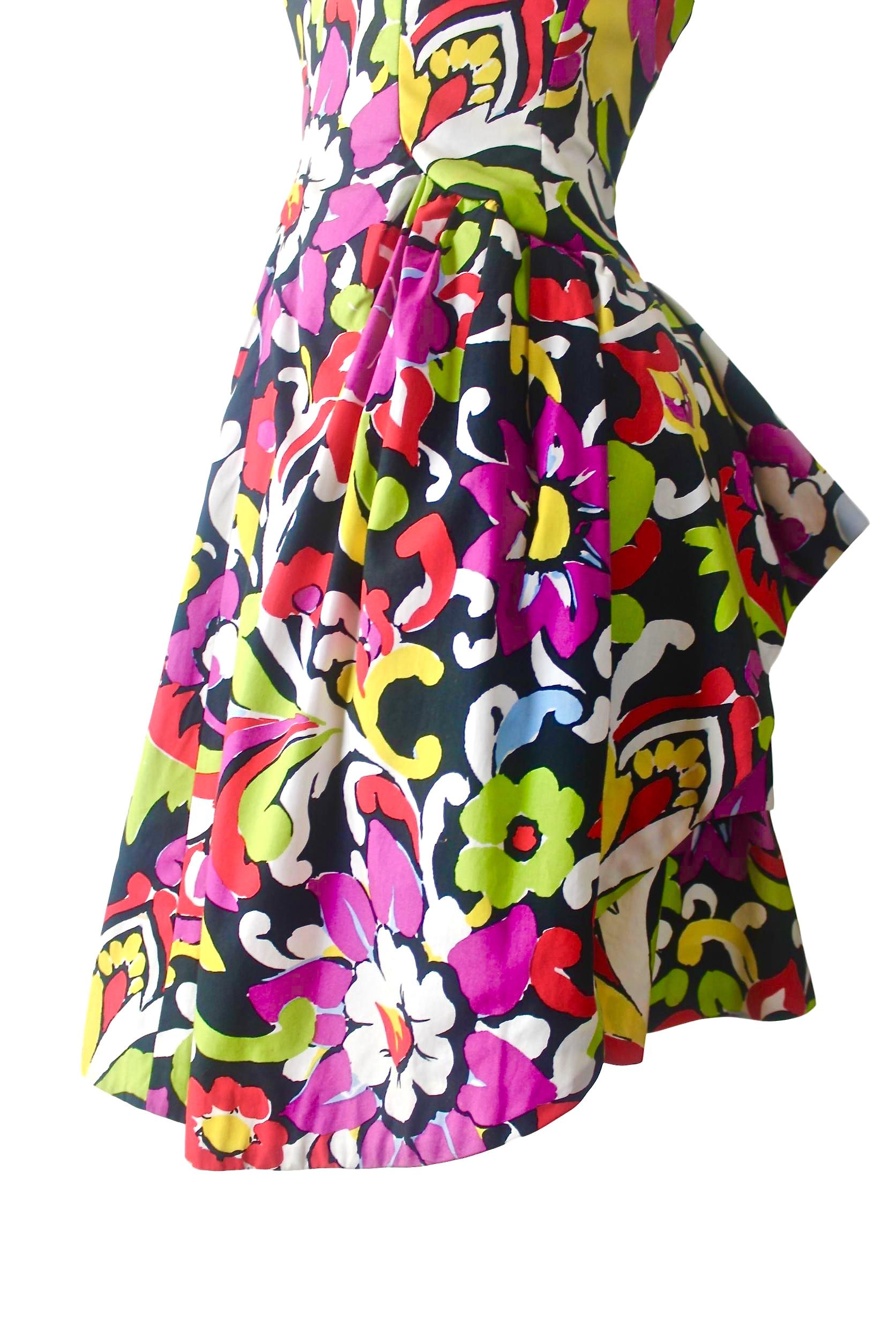 Christian Lacroix Floral Summer Pink Label Dress For Sale 7