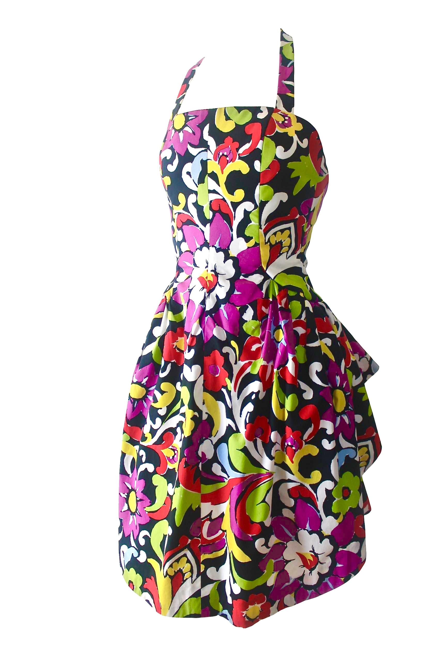 Christian Lacroix Floral Summer Pink Label Dress For Sale 1