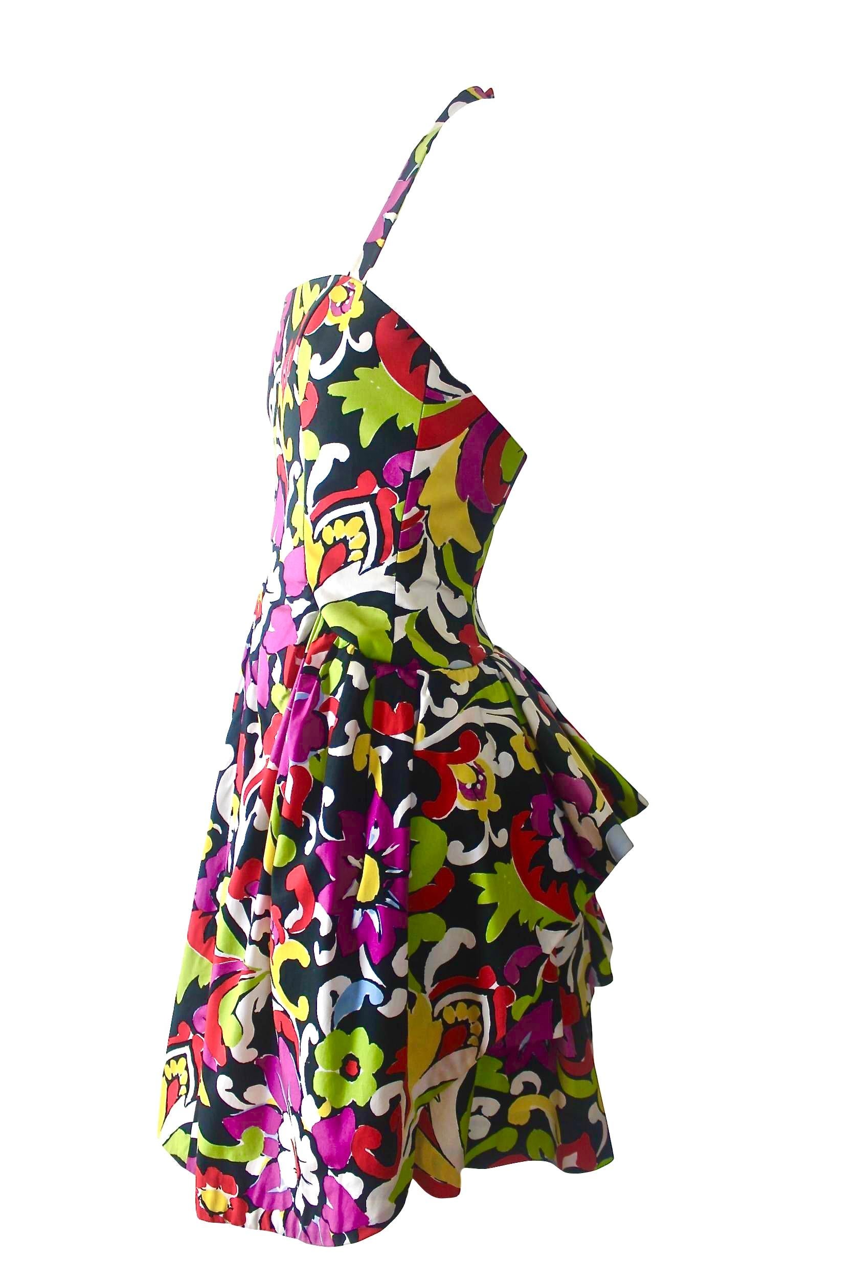 Christian Lacroix Floral Summer Pink Label Dress For Sale 2